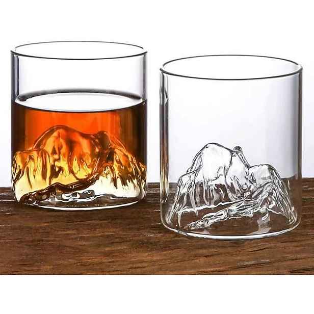 Sklenice Na Whisky Křišťálové Hora Fuji 350 ML Sada 2 Ks Dárek