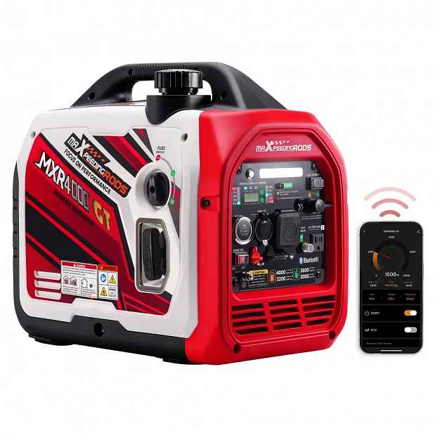 Tichý invertorový agregát 4000W Gt Dual Fuel Lpg Benzín Bluetooth Mxr