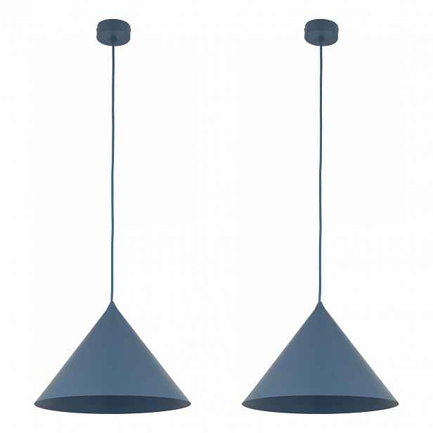 Tk Lighting Sada 2x Závěsná lampa Převis Lustr Modrá E27