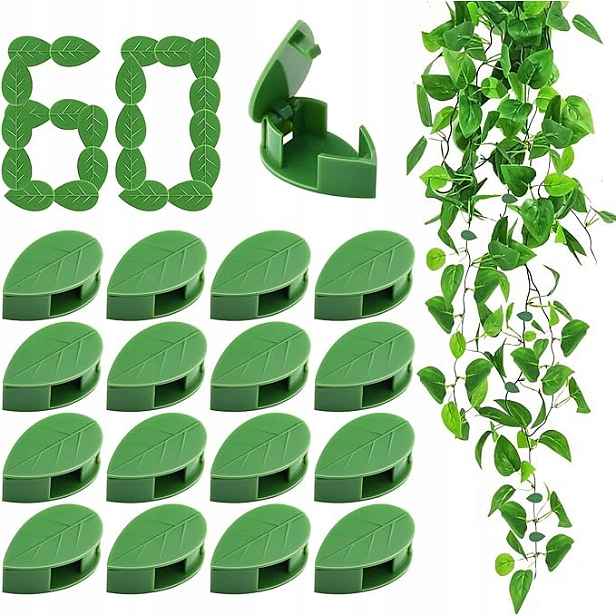 60 X Nástěnný Klip Ve Tvaru Listu Pro Zavěšení Rostlin, Závěsný Břečťan