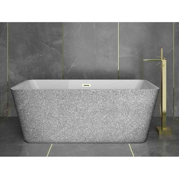 BESCO Olsen Spa  EVITA VANEVITA160ZG2 - Volně stojící vana EVITA Glam - stříbrná