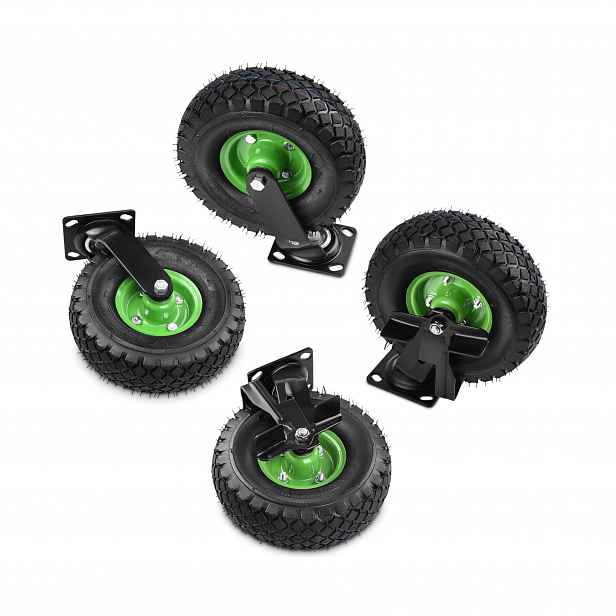 Kolo s upevněním na vozík 10" s brzdou Nafukovací ložisko 16 mm 4ks