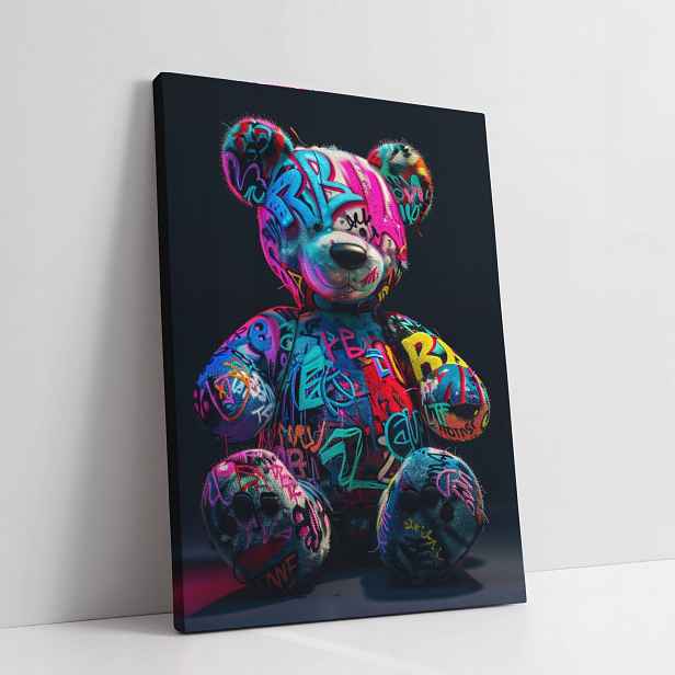 Obraz na plátně Grafitti Medvídek Moderní módní do domu obývacího pokoje 75x100