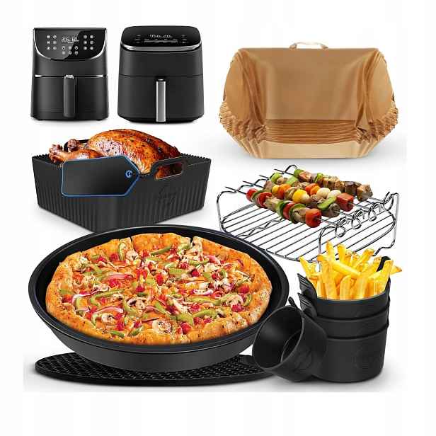 Sada 9 doplňků pro fritézu 5,5 – 8 l silikonové vložky XXL