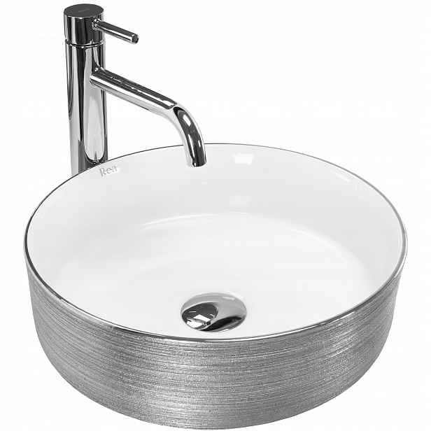 Umyvadlo na desku Sami Brush Silver Stříbrná Rea
