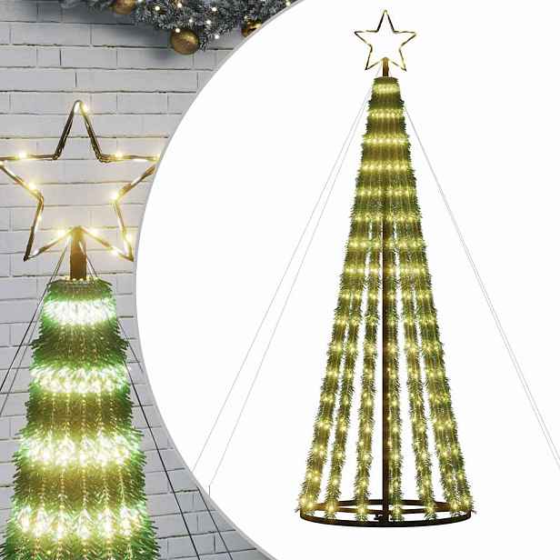 vidaXL LED vánoční stromek 275 teplých bílých LED diod 180 cm