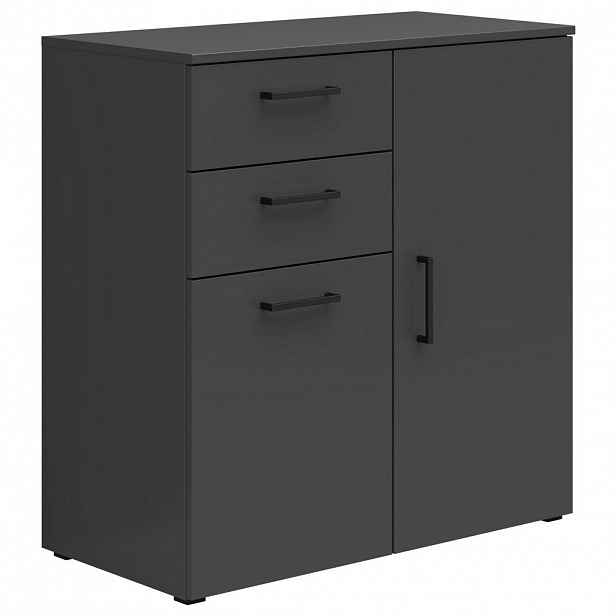 Carryhome KOMODA, barvy grafitu, 80/83/40 cm