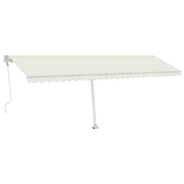 vidaXL Elektrická markýza 6 x 3,5 m Krémová 100% polyester