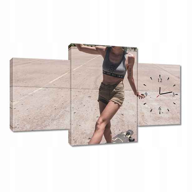 Nástěnné hodiny 100x60 Skateboard Deska Skoky