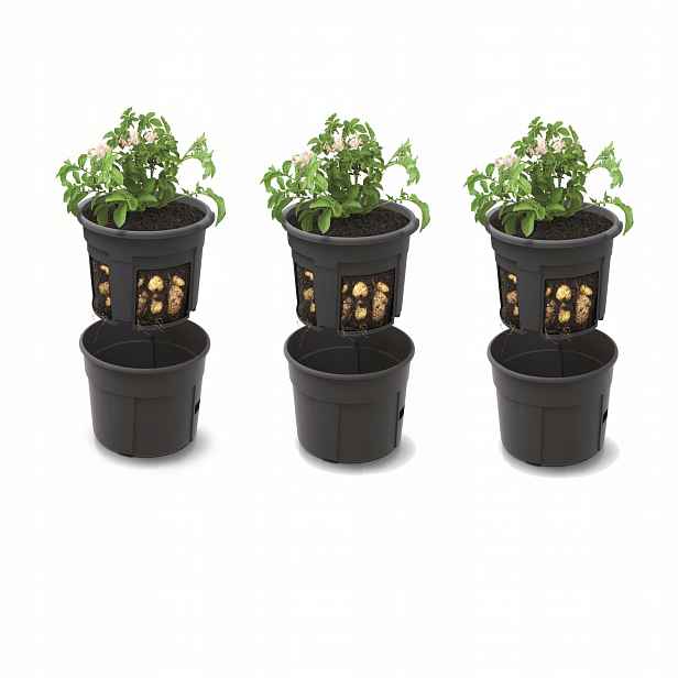 3 x Květináč na brambory 29,5 cm 12 l secí stroj náplň