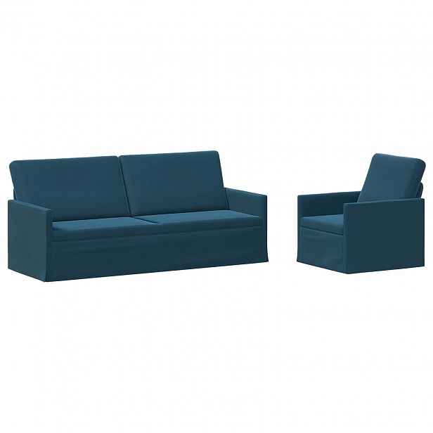vidaXL Set pohovek 2 pcs Modrá Samet