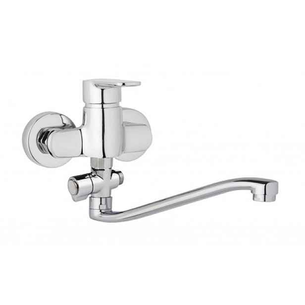 JB Sanitary MIRAM M103240 - Nástěnná umyvadlová a sprchová baterie MIRAM 100 mm; otočný přepínač; bez příslušenství; S ramínko 300 mm