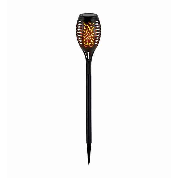 Solární lampa FLAME, černá