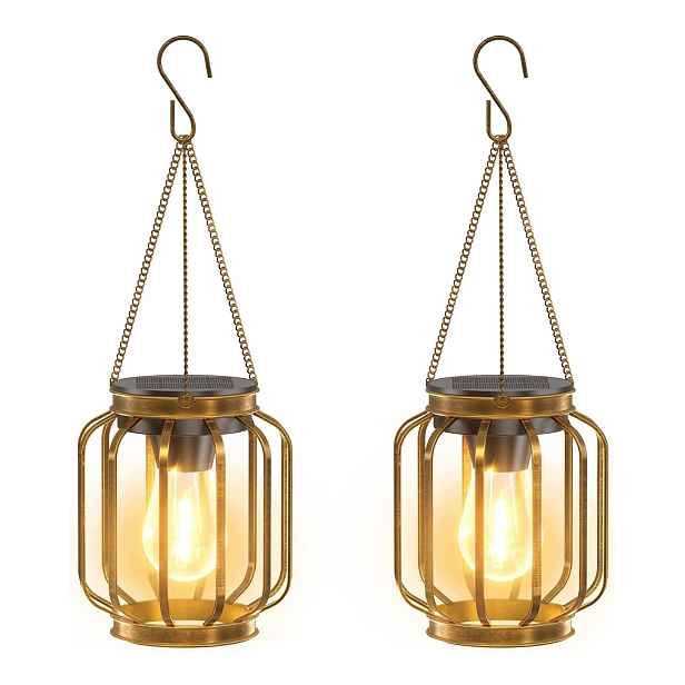 Solární zahradní závěsné lampy Bucasa 2 ks Kovové Led lampy IP65