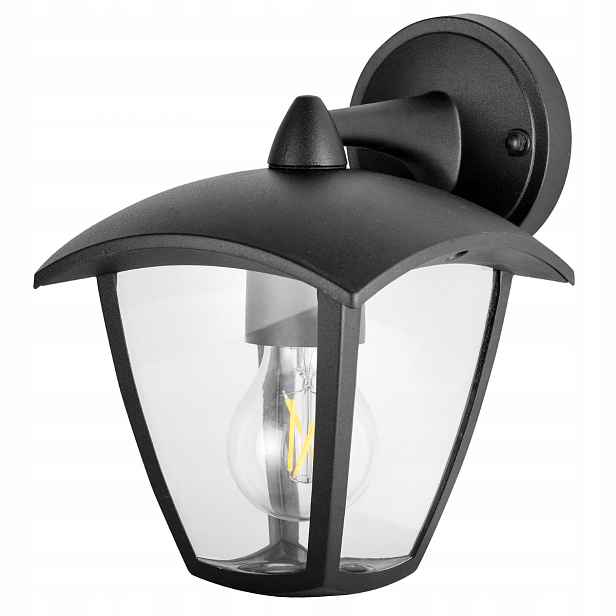 Venkovní nástěnná lampa Polux, moderní, černá