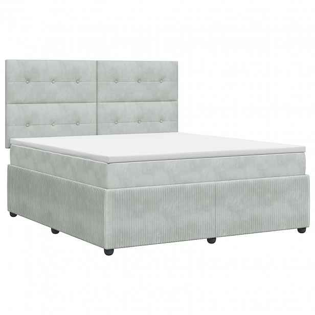 vidaXL Postel boxspring s matrací Světle šedá 140 x 190 cm Samet