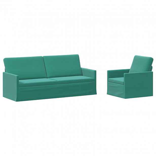 vidaXL Set pohovek 2 pcs Tyrkysová Samet