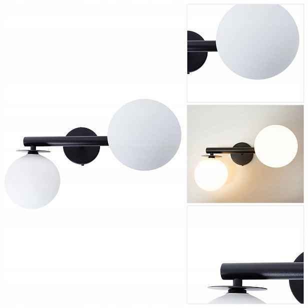 Černé nástěnné svítidlo Avola moderní s dvěma zdroji nad postelí Sigma Lighting