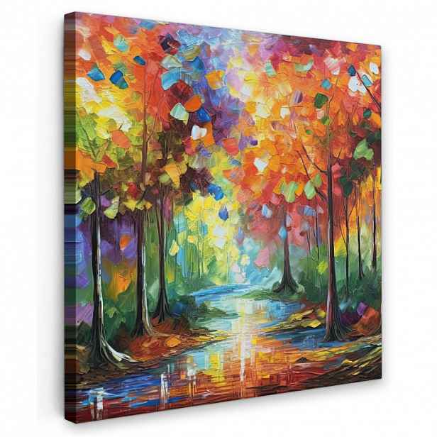 MuchoWow OBRAZ NA PLÁTNĚ Krajina - Les - Barvy - Příroda 50x50 cm