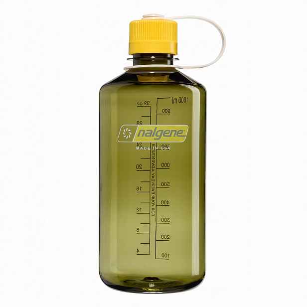 Turistická láhev Nalgene Narrow Mouth 1 l olej zelená/freesia