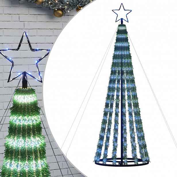 vidaXL LED vánoční stromek 275 modrých LED diod 180 cm