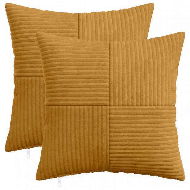 vidaXL Povlak na polštář 2 pcs ALMELO Žlutá 40 x 40 cm manšestr