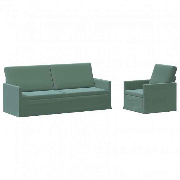 vidaXL Set pohovek 2 pcs Mořská zelená Samet