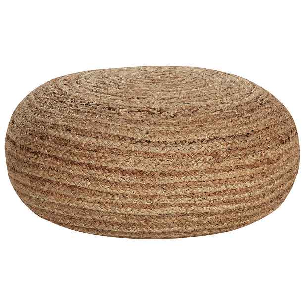 Beliani PUF Béžový Juta 50/50/20 cm Tifelt
