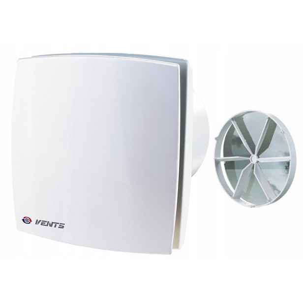Koupelnový axiální ventilátor Vents 125 mm 167 m3/h s ventilem Bílý Domácí