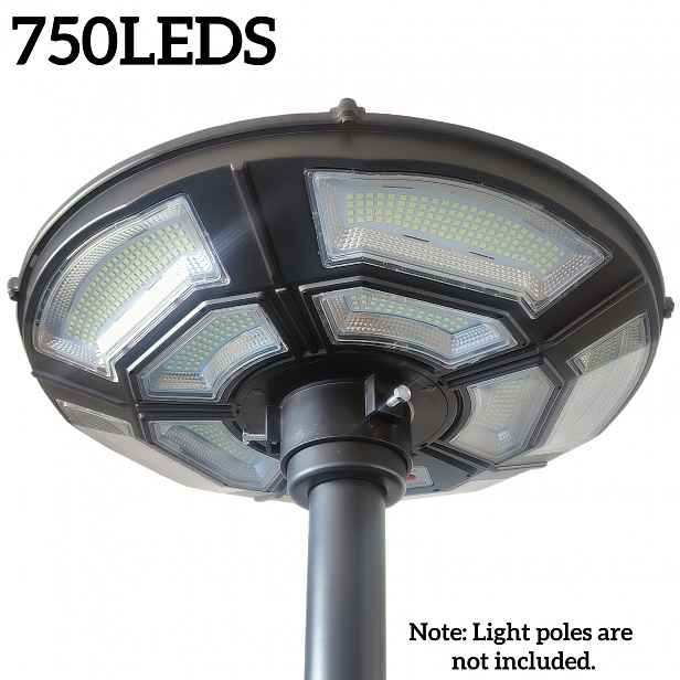 TEMU Solární zahradní světlo s 750 LED diodami a vysokohustotním LED pro 360stupňové osvětlení. Vybaveno pohybovým senzorem a funkcí inteligentního