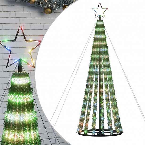 vidaXL LED vánoční stromek 275 barevných LED diod 180 cm