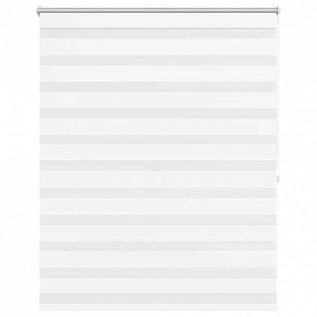 vidaXL Zebrová roleta 140,9 x 175 cm Šířka látky 136,7 cm bílá