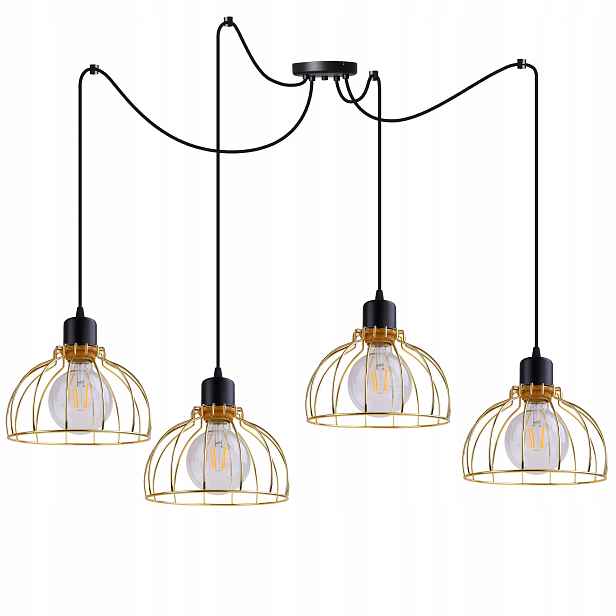 Závěsné Stropní Svítidlo Lustr Zlatý Pavouk Loft Černá Bílá Elegantní