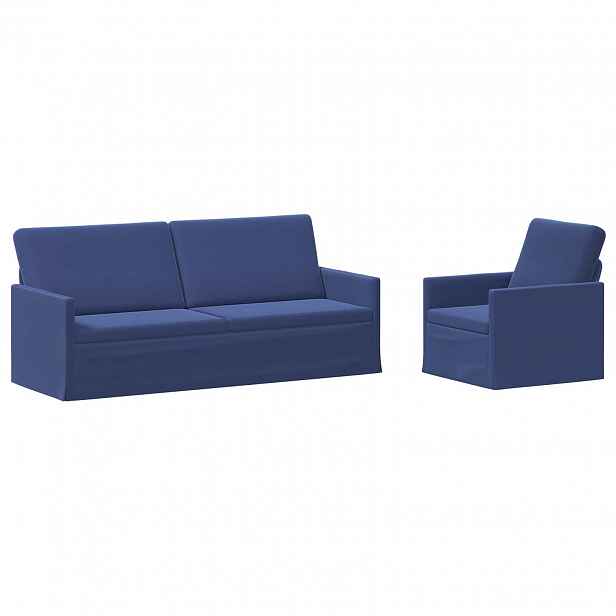 vidaXL Set pohovek 2 pcs Policová modrá Samet
