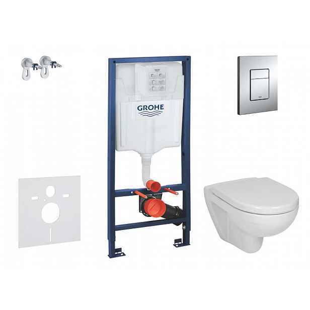 Grohe Rapid SL - Set předstěnové instalace, klozetu a sedátka Jika Lyra Plus, tlačítka Skate Cosmopolita, chrom 38528SET-KJ2