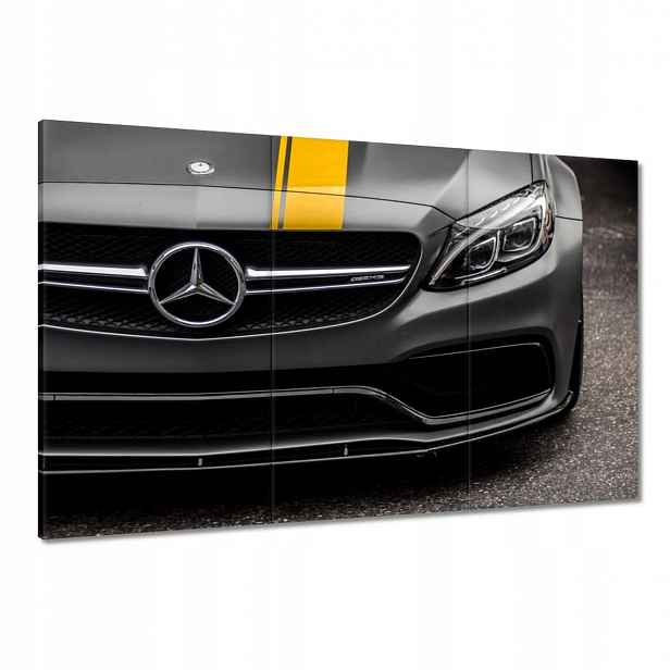 Obrazy 120x80 Mercedes Amg Žlutý proužek
