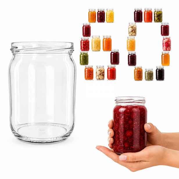 Sklenice 540 ml 60 ks na zavařování zavařovací sklenice okurky, siláž, kompot fi 82