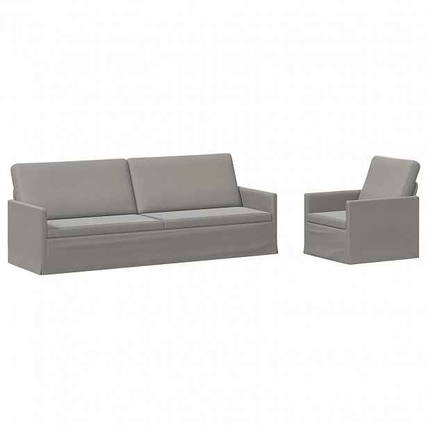 vidaXL Set pohovek 2 pcs Světle šedá Samet