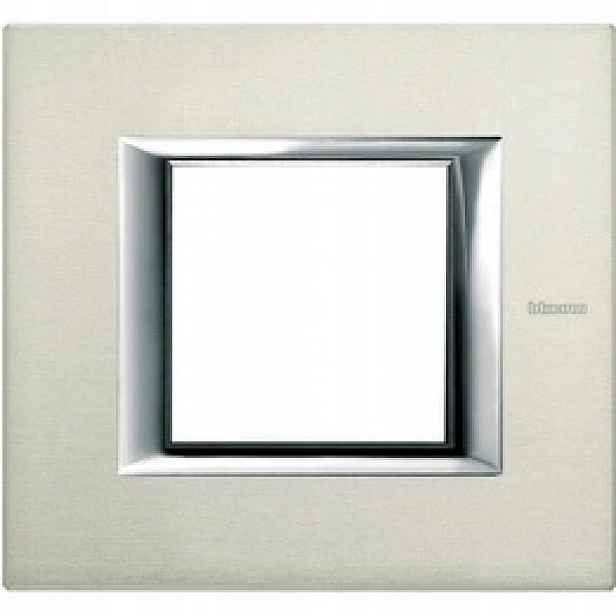 Axolute Rámeček obdélníkový horizontální 2 moduly Aluminium Bticino HA4802XC