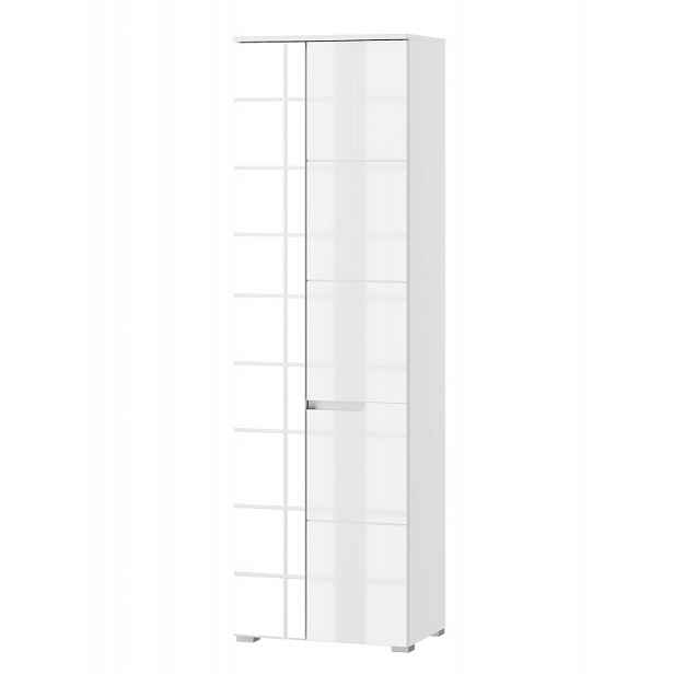 Szynaka Šatní skříň se zrcadlem Selene 198 cm bílá lesk/mat