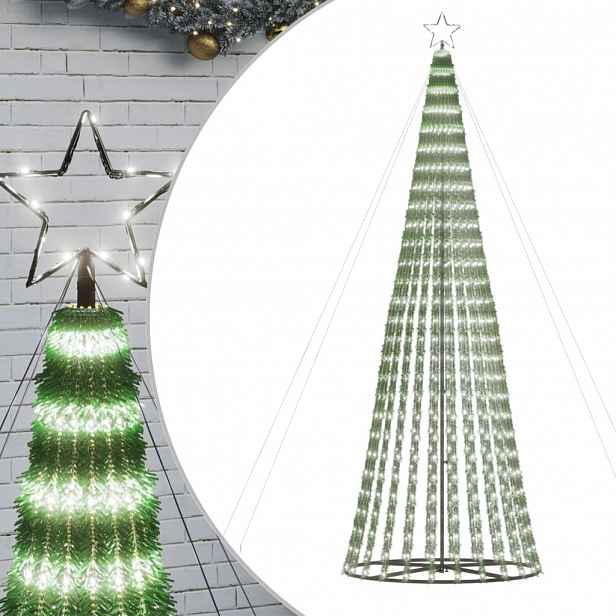 vidaXL LED vánoční stromek 688 studených bílých LED diod 300 cm