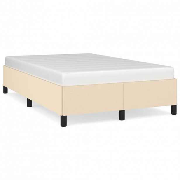 vidaXL Rám postele bez matrací krémově 120x190 cm textil