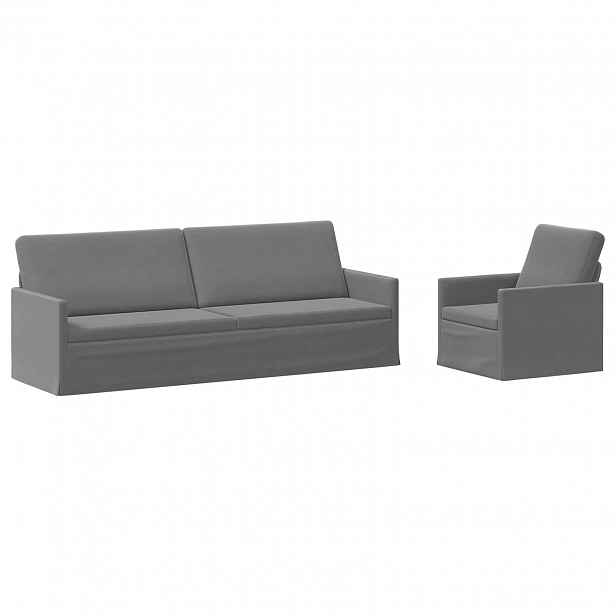 vidaXL Set pohovek 2 pcs Tmavě šedá Samet