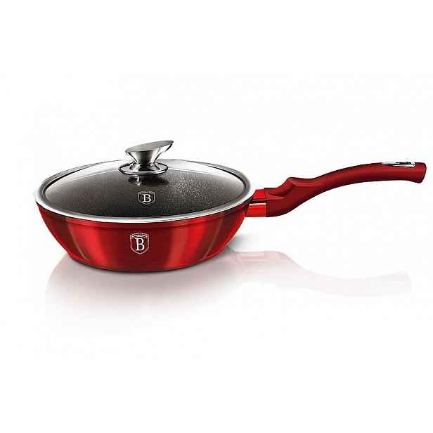 Berlingerhaus hluboká s mramorovým povrchem a poklicí Burgundy Metallic Line BH-1259 24 cm