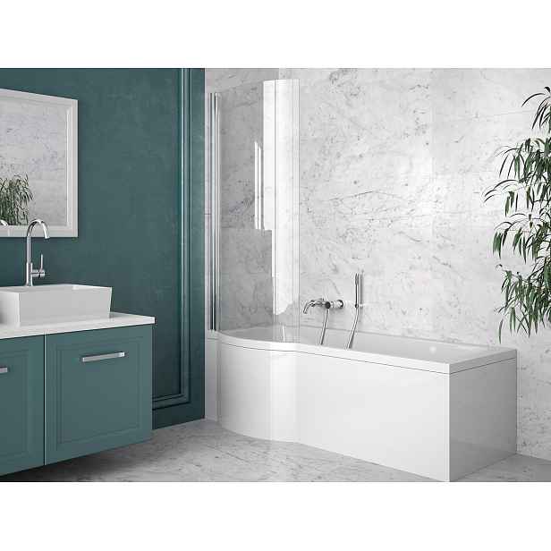 BESCO Olsen Spa  INSPIRO VANINSPIR150L - Asymetrická vana INSPIRO včetně vanové zástěny