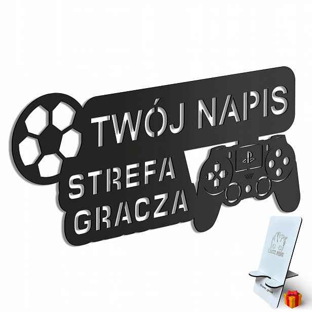 Dřevěný 3D obraz Zóna hráče s vaším nápisem Nástěnná Dekorace Dárek