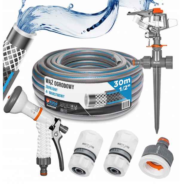 Hadice 1/2" 30 m 4 Vrstvy Zavlažovací Pistole Set Bradas