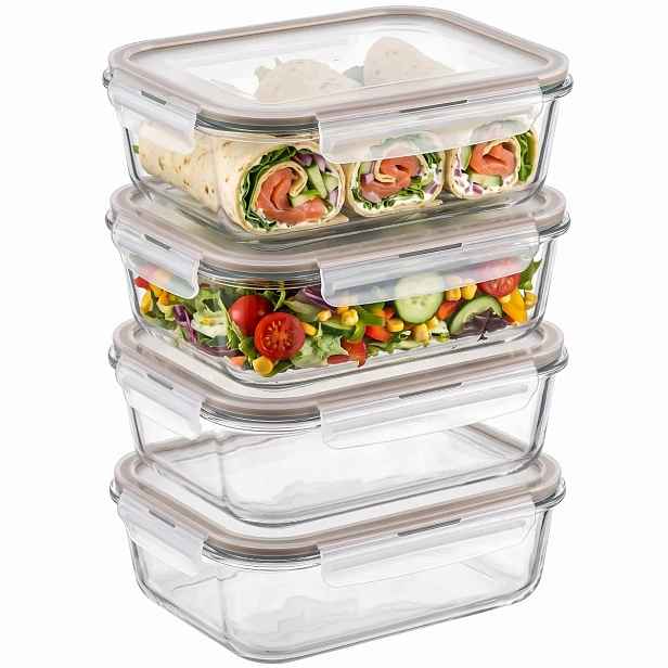 Lunchbox 1,5 l Skleněné hermetické nádoby na potraviny Altom Fresh 4 ks