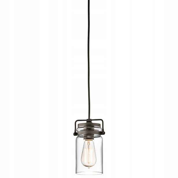 Závěsná bodová lampa starohnědé skleněné stínítko nad stůl ostrov Kichler