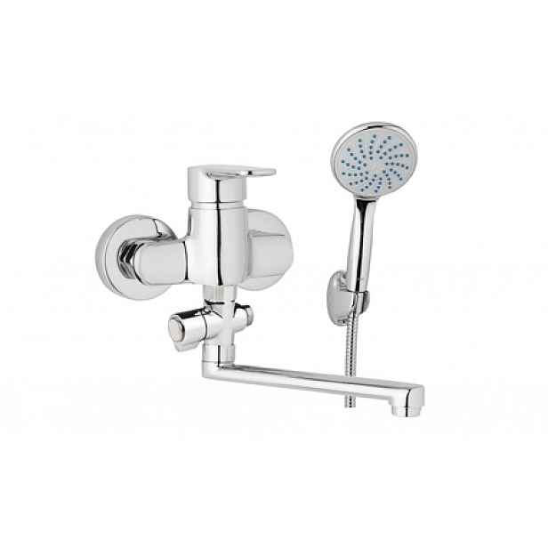 JB Sanitary MIRAM M103211 - Nástěnná umyvadlová a sprchová baterie MIRAM 100 mm; otočný přepínač; s příslušenstvím; ramínko 300 mm